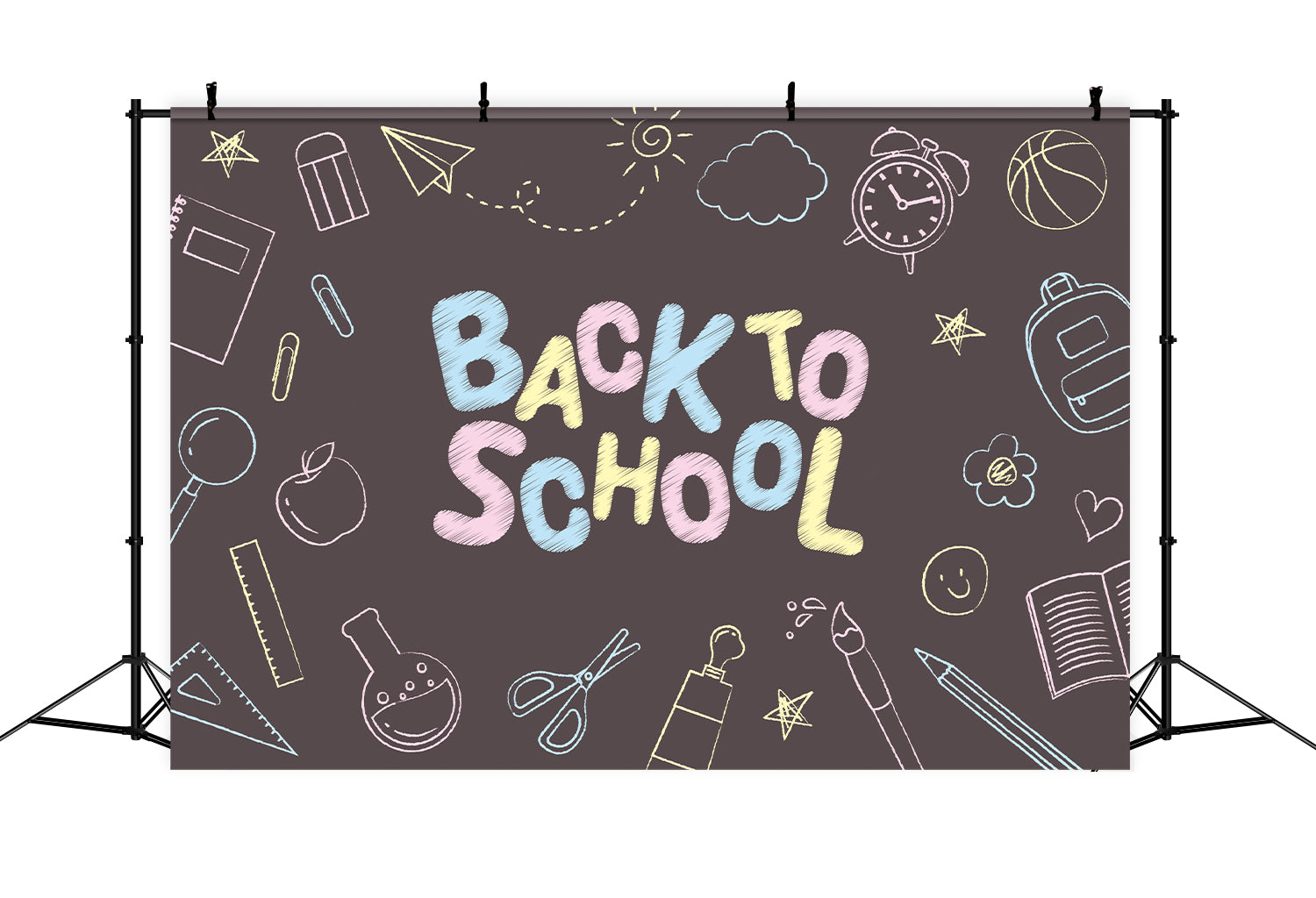 Back to School Bags Rules Doodles Backdrop BRP7-45