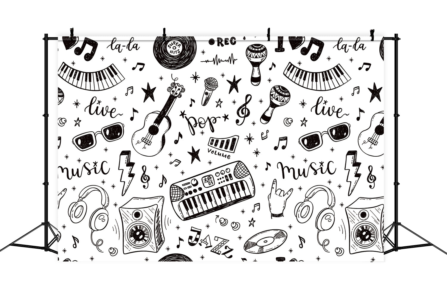 Back to School Musical Doodles Photography Backdrop BRP7-26