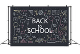 Back to School Colorful Doodles Chalkboard Backdrop BRP7-16