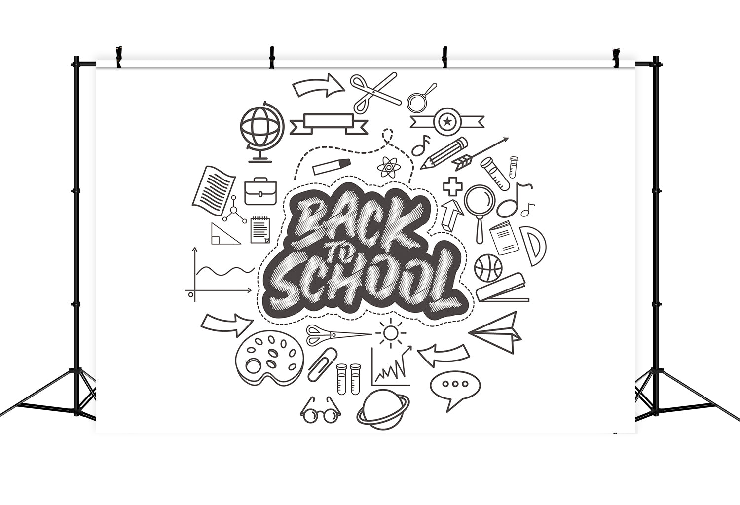 Back to School Grid Printed Photography Backdrop BRP7-5