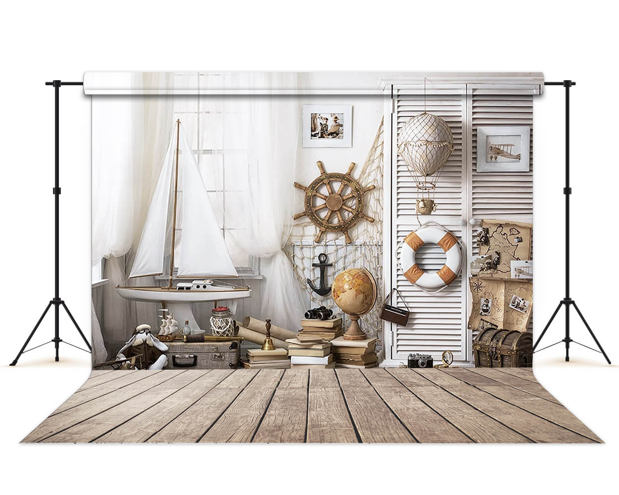 Pirate  Adventurer Sailing Travel Around the World Backdrop lv-1451