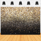 Gold Black Glittering Backdrop for Birthday Wedding LV-1922