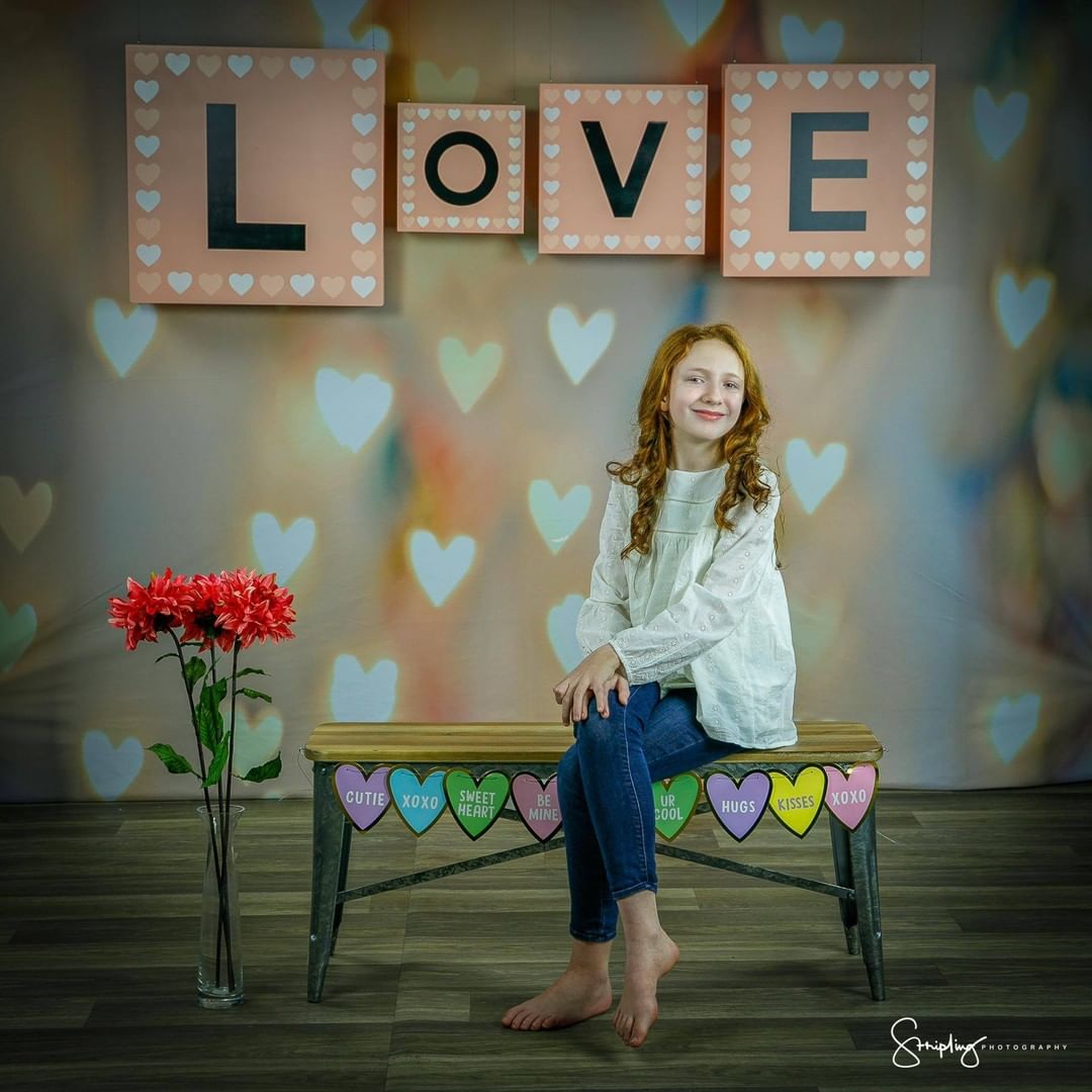 Pastel Heart Bokeh  Photo Studio Backdrop MR-0046