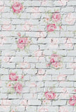 Brick Flower Wall Backdrop for Baby Photography