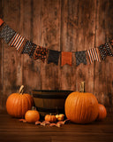 Halloween Wood Wall Pumpkin Backdrops for Children DBD-P19029