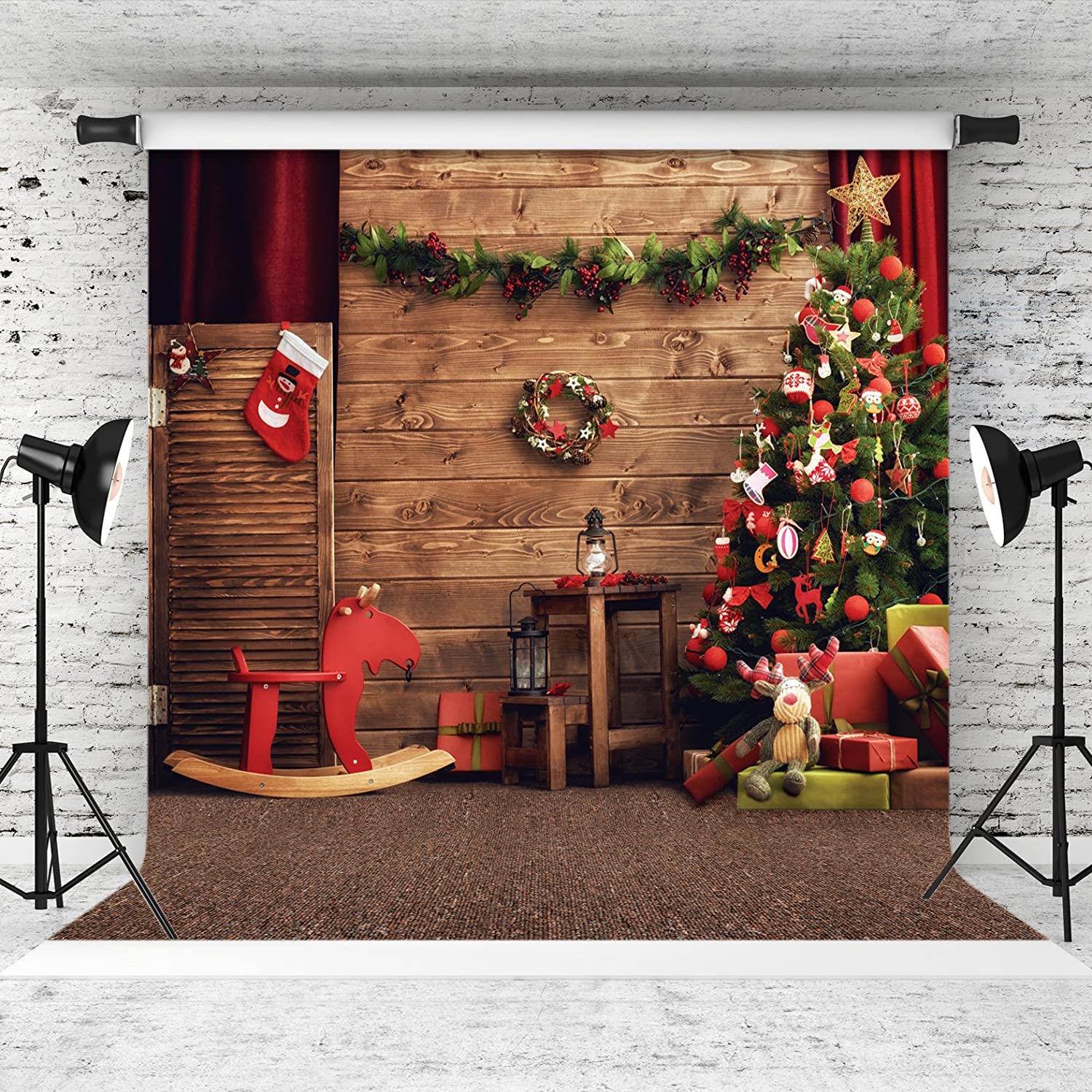 Merry Christmas Gift Socks Photo Booth Props DBD-19213 – Dbackdrop