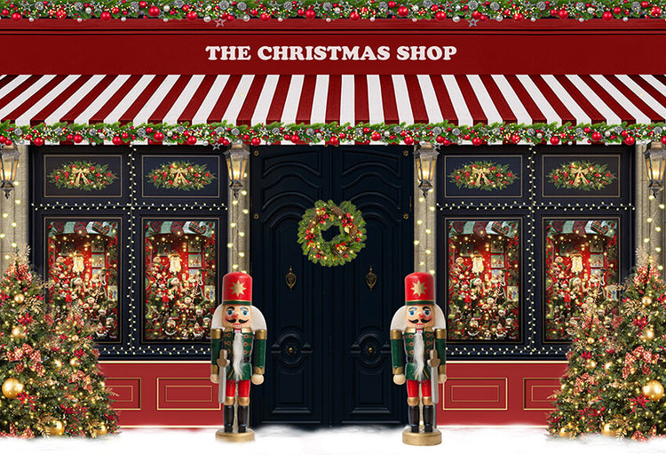 Nutcracker Christmas Shop Photo Studio Backdrop D1002 – Dbackdrop