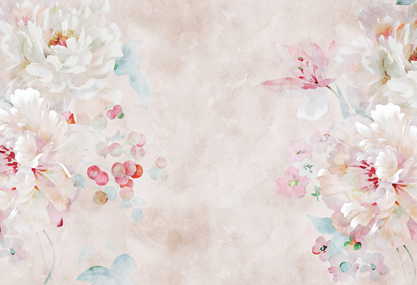 Artistic Flowers Abstract Floral Backdrop 