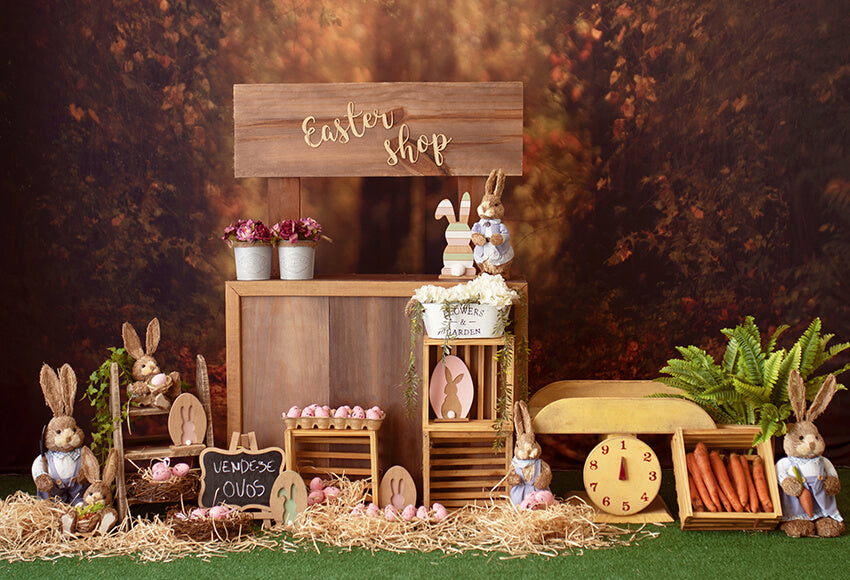 Easter Shop Bunny Egg Photo Studio Backdrop