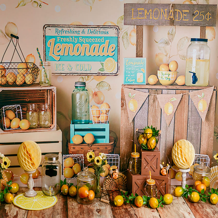 Lemonade Stand Summer Fresh Lemon Backdrop D1062