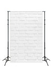 White Textured Brick Wall Photography Backdrop D-240