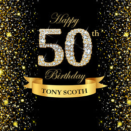 Gold and Black 50th Personalized Birthday Photography Backdrop D604 ...