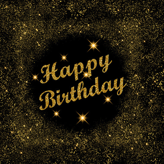 Happy Birthday Banner Gold Sparkle Photography Backdrop D606 – Dbackdrop