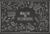 Back to School Backdrop Chalk Drawing Chalkboard Showroom D642