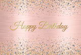 Pink Golden Custom Happy Birthday Backdrop D732