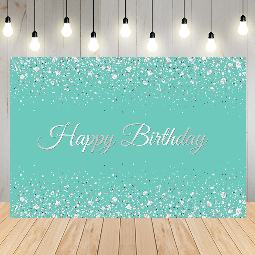 Teal Happy Birthday Shining Party Decor Backdrop D737