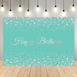 Teal Happy Birthday Shining Party Decor Backdrop D737 – Dbackdrop