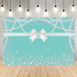 Pearls and Dimonds Aqua Green Baby Shower Birthday Backdrop