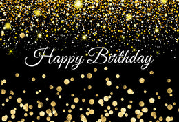 Black and Gold Birthday Banner Photography Backdrop D777 – Dbackdrop