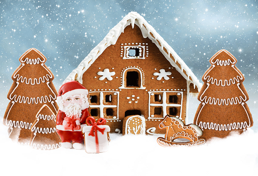 Gingerbread House Candy Canes Photo Shoot Backdrop