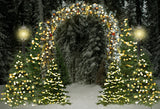 Twinkle Christmas Trees Lights Garden Photography Backdrop