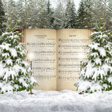 Christmas Song Backdrop Xmas Tree Snow Holiday Background