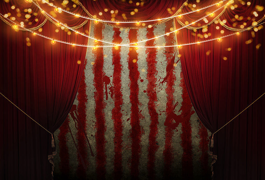 Halloween Circus Red Curtain Backdrop for Photography