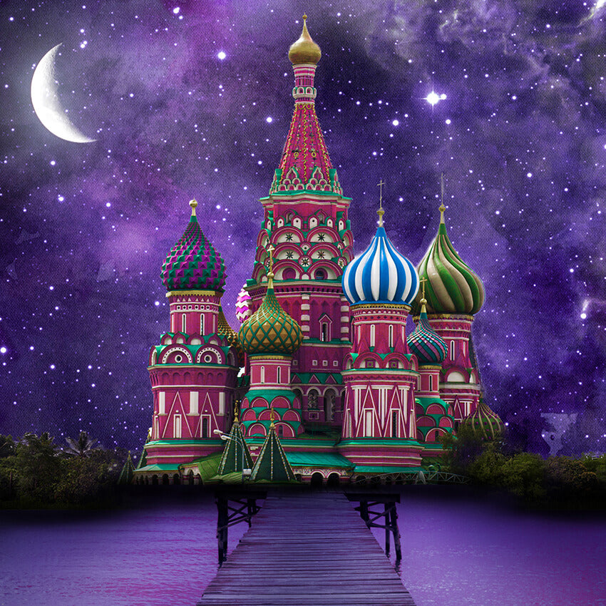 Starry Night Wonderland Castle Photography Backdrop D899