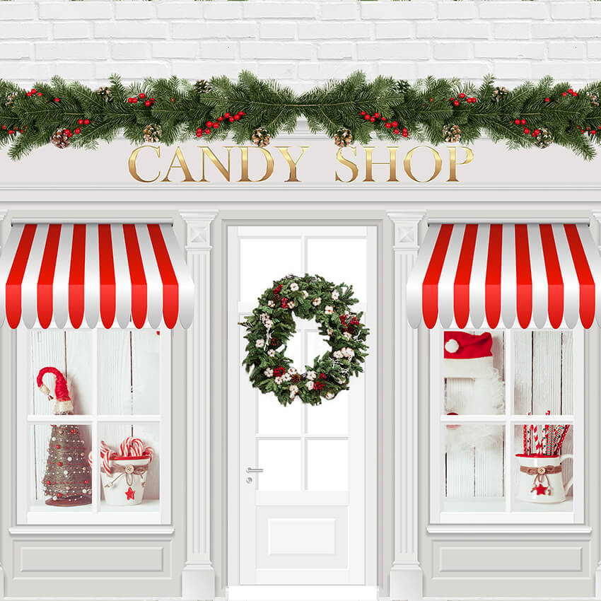 Christmas Candy Shop Decor Photography Backdrop D902