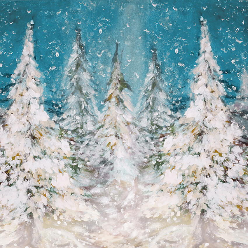 Winter Freeze Fir Tree Photography Backdrop D950