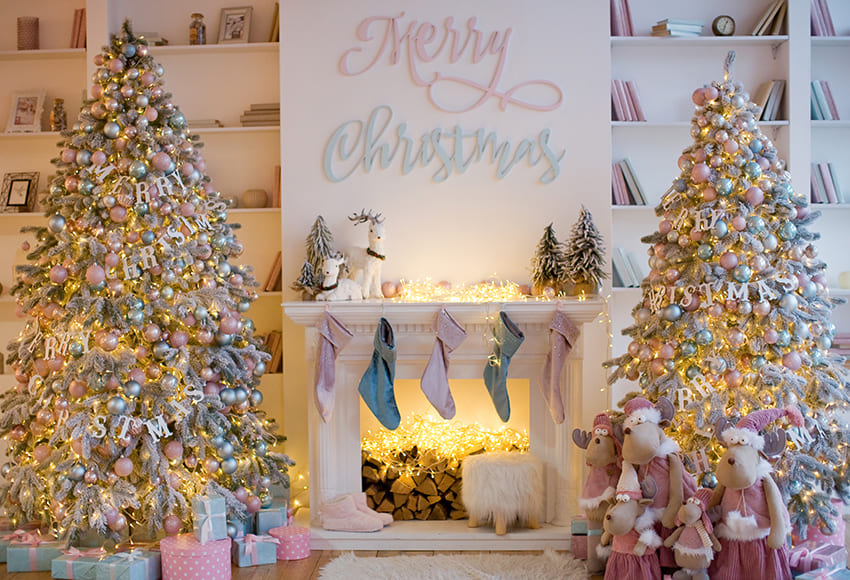 Merry Christmas Stocks Decoration Backdrop D981