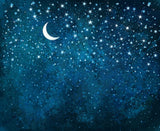 Night Sky Stars Moon Dark Blue Photo Backdrops DBD-19449