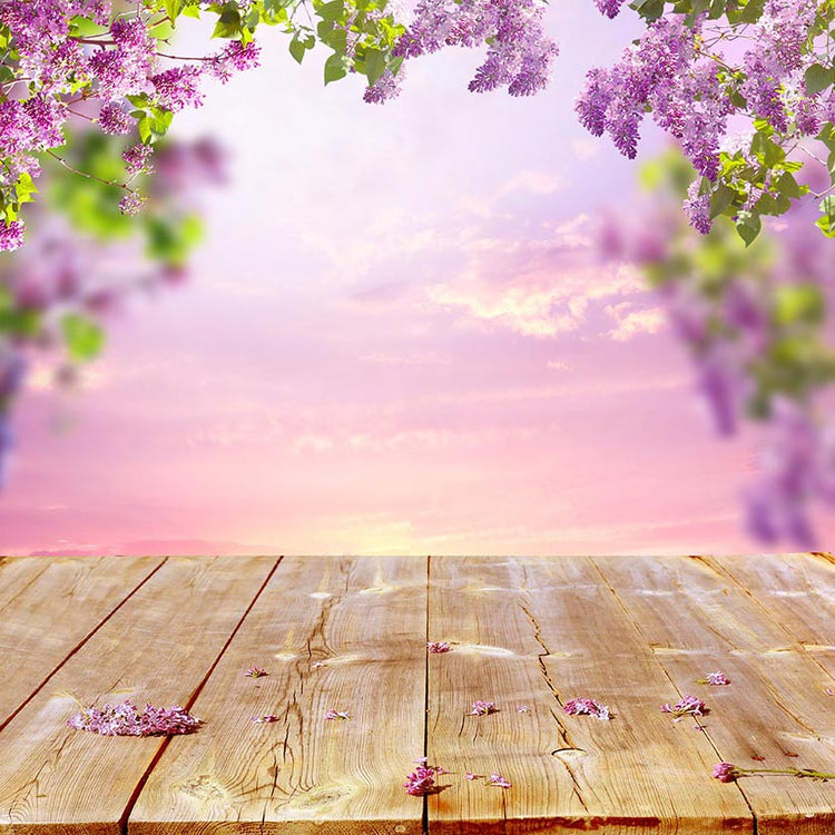 Spring Flowers Sunset Scenery Backdrop for Photo Booths F-2358 – Dbackdrop