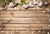 Brown Wood Texture Flowers Petals Photo Backdrop F-2428