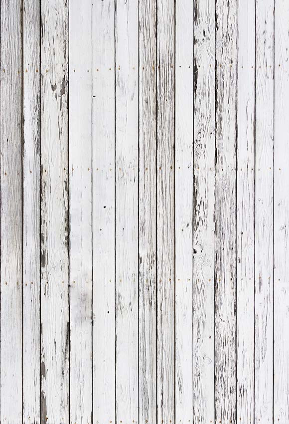 Vintage White Paint Peeling Wood Texture Backdrops for Photo Floor-085