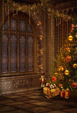 Christmas Tree Gift Room Backdrop for Photo G-023