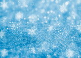 Blue Backdrop Snowflakes Background Bokeh Backdrop for Photography G-1031