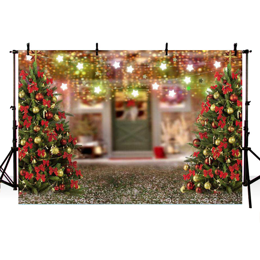 Christmas Tree Lights Decorations Photo Studio Backdrop  G-1196