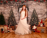 Christmas Tree Vintage Backdrop For Decoration G-1459