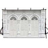 White Retro Wooden Door Photography Backdrop G-180