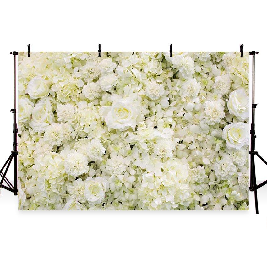 White Flower Wall Photography Backdrop  for Events G-184