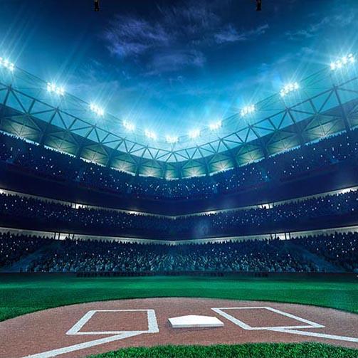 Baseball Ballpark Night Spoitlight Sports Game Stadium Backdrop for Photography G-280