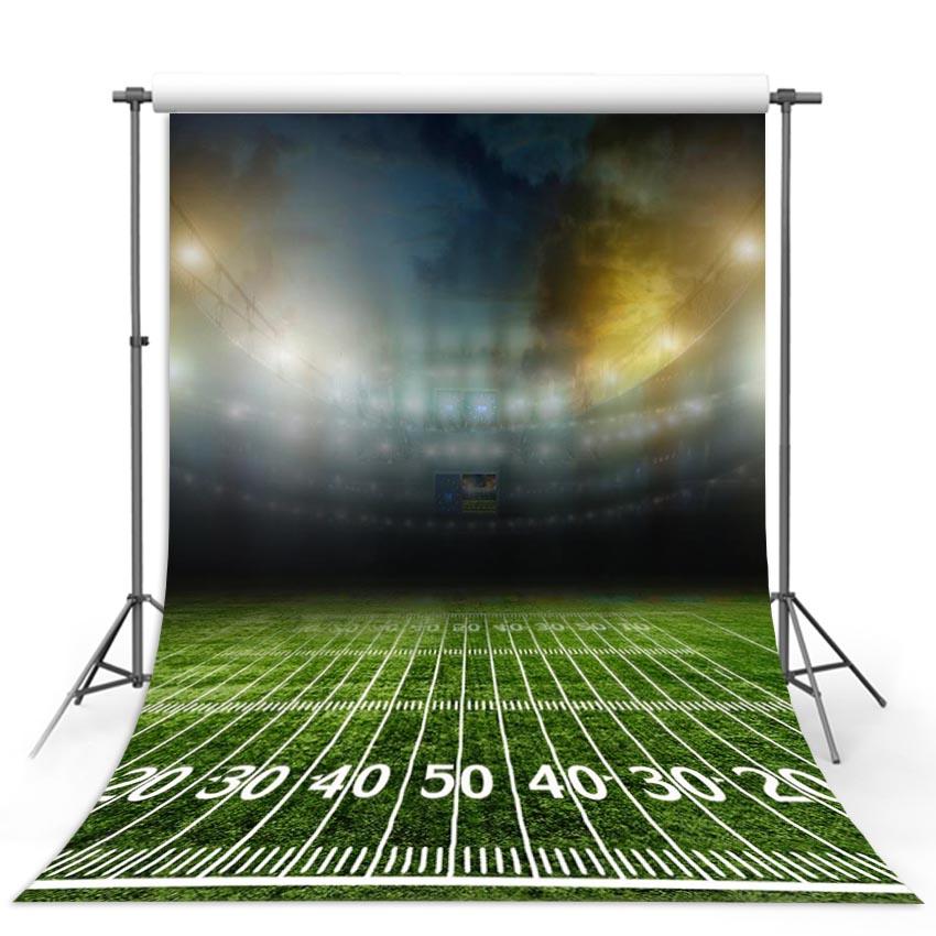 Green Lawn Football Field Gym Lights Blurry Backdrops G-301