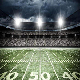 Football Field Backdrop Stadium Lights Green Lawn Background G-305 ...