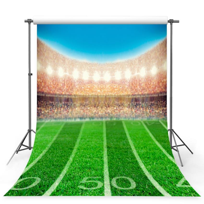 Football Field Stadium Green Lawn Photo Backdrops G-355