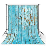 Blue Peeling Wood Wall Photography Backdrops