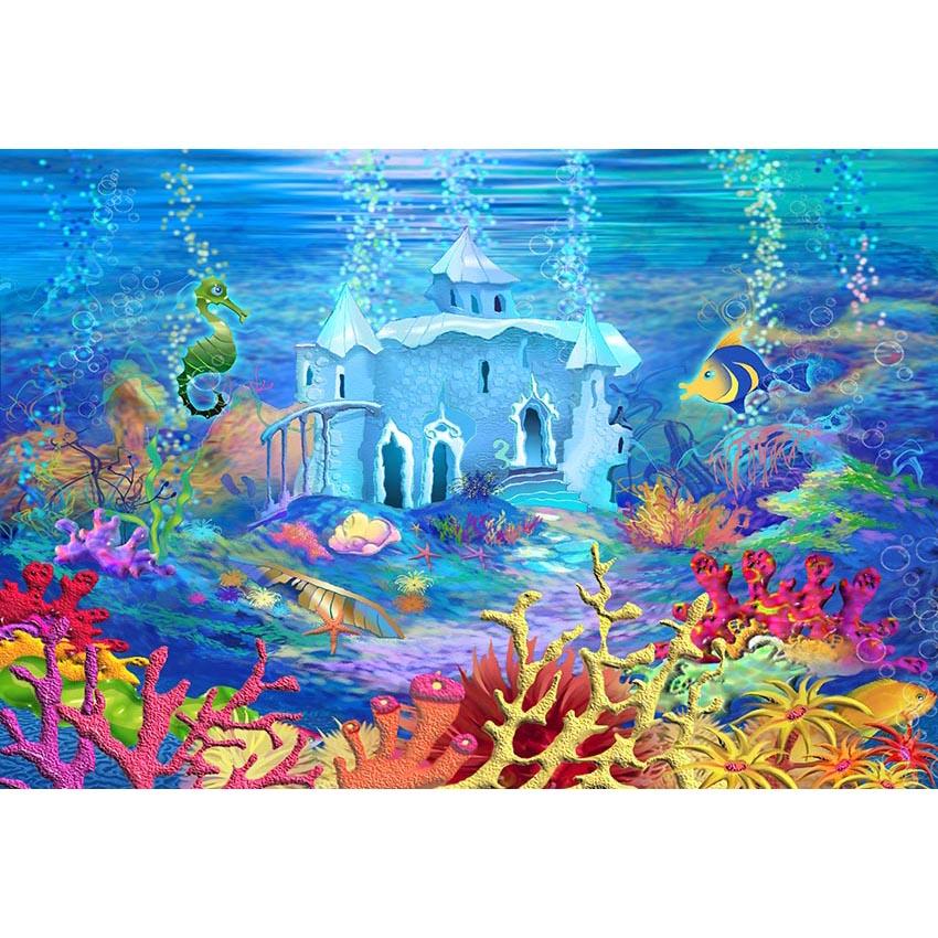 Baby Background Cartoon Fairytale Backdrop Sea Backdrop G-497