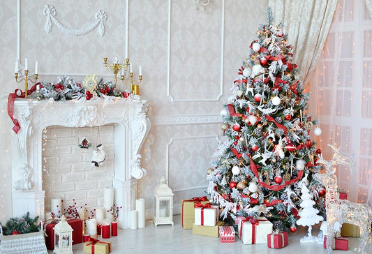 Christmas Decorations Wood Floor Photography Backdrop LV-866 – Dbackdrop
