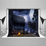 Halloween Night Moon  Pumpkin Lanter Photo Studio Backdrops HJ05378