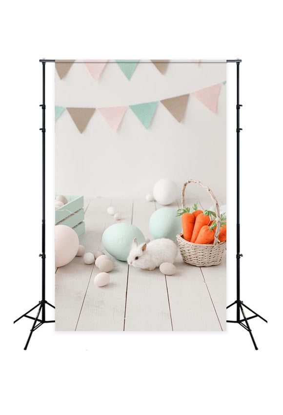 Easter Eggs Bunny Carrot Backdrop for Photo Shoot J02923